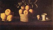 Still Life with Lemons,Oranges and Rose Francisco de Zurbaran